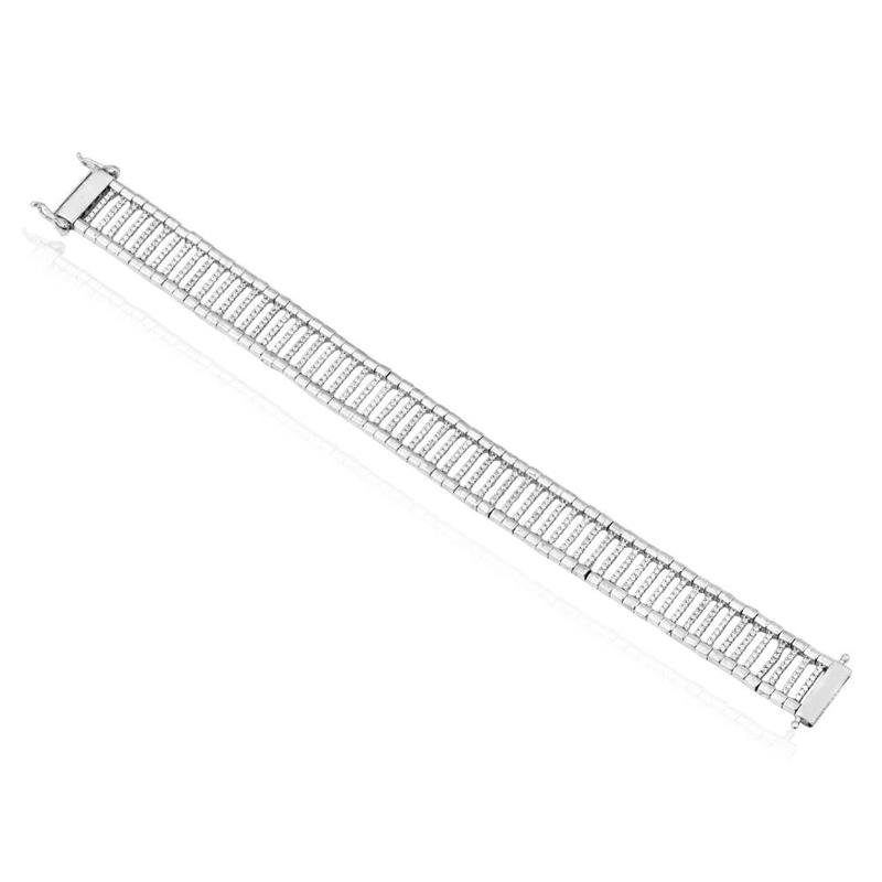 BRACELETE LINEA SIMPLES EM PRATA 925 BANHO RÓDIO BRANCO