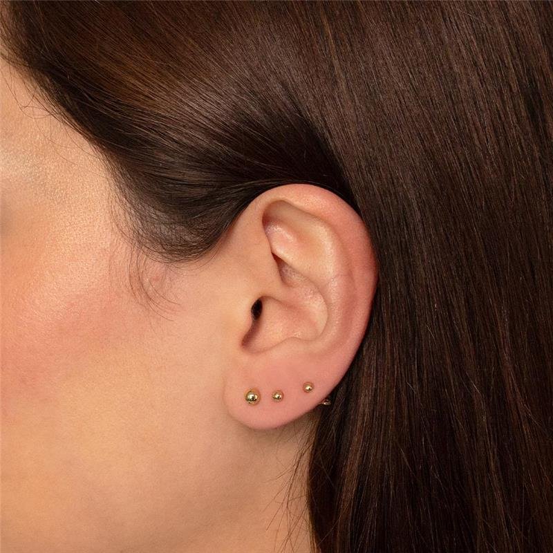 TRIO BRINCO FOLHEADO BOLA LISO - TRIOS