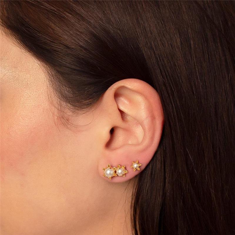 BRINCO TRIO FOLHEADO PEROLA