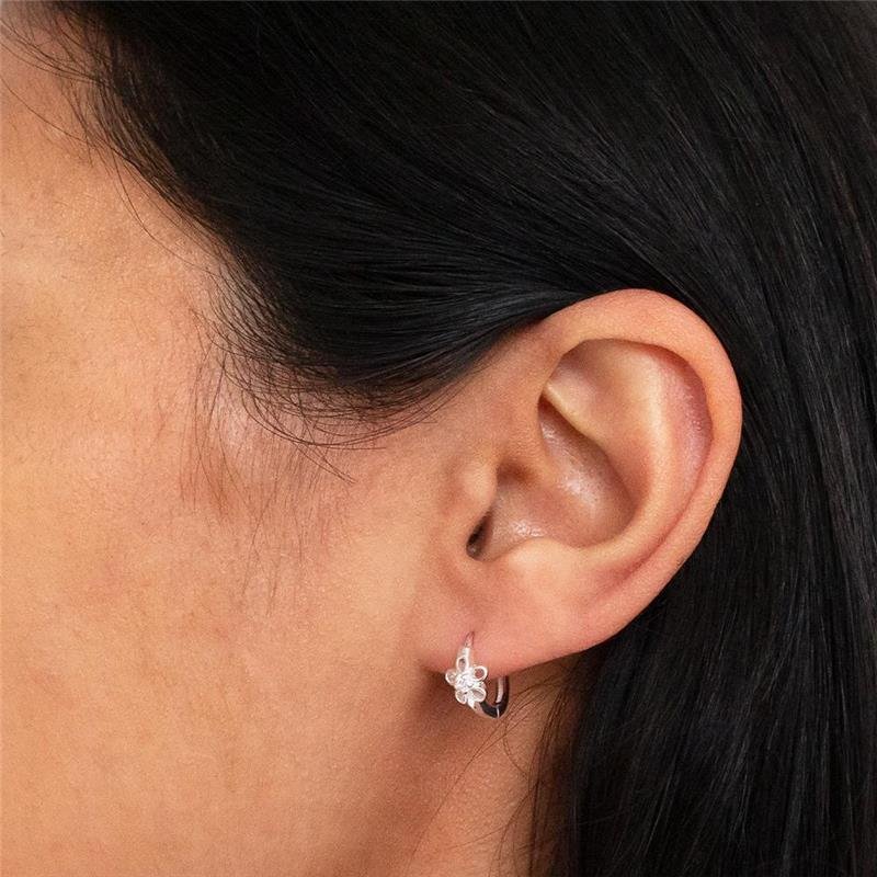 ARGOLA PRATA FLOR ZIRCÔNIA