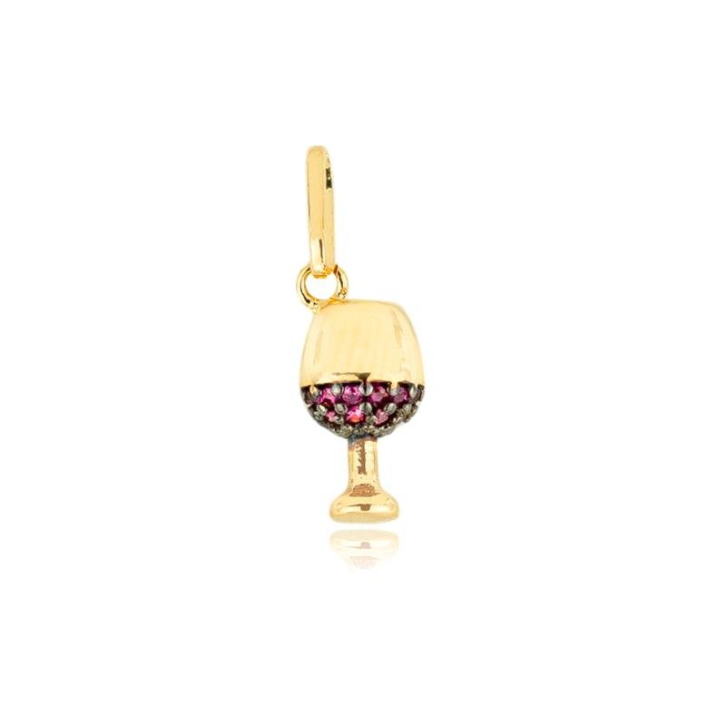 PINGENTE FOLHEADO TAÇA - WINE LOVERS