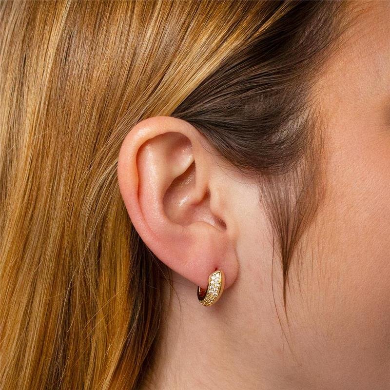 ARGOLA FOLHEADA ZIRCÔNIA