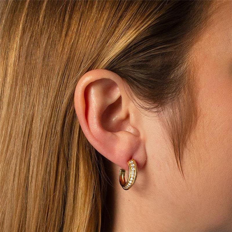 ARGOLA FOLHEADA ZIRCÔNIA