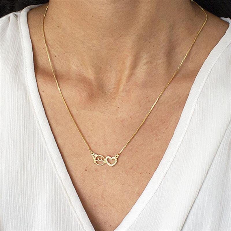 GARGANTILHA FOLHEADA MENINA CORAÇÃO