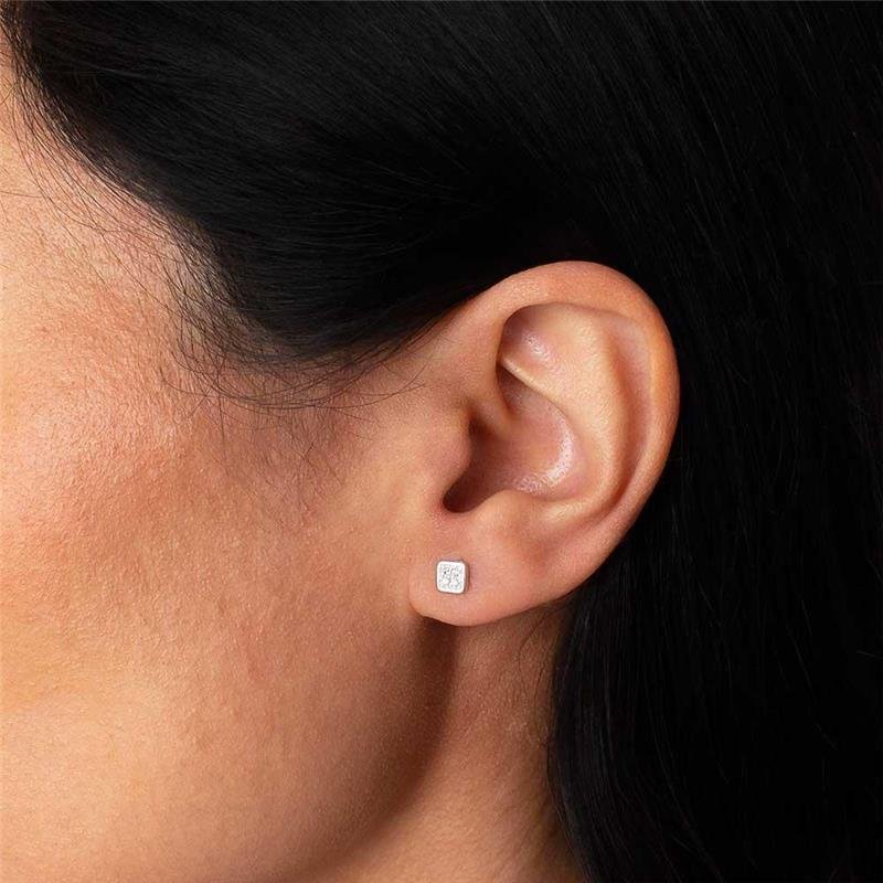 BRINCO PRATA 925 QUADRADO ZIRCÔNIA