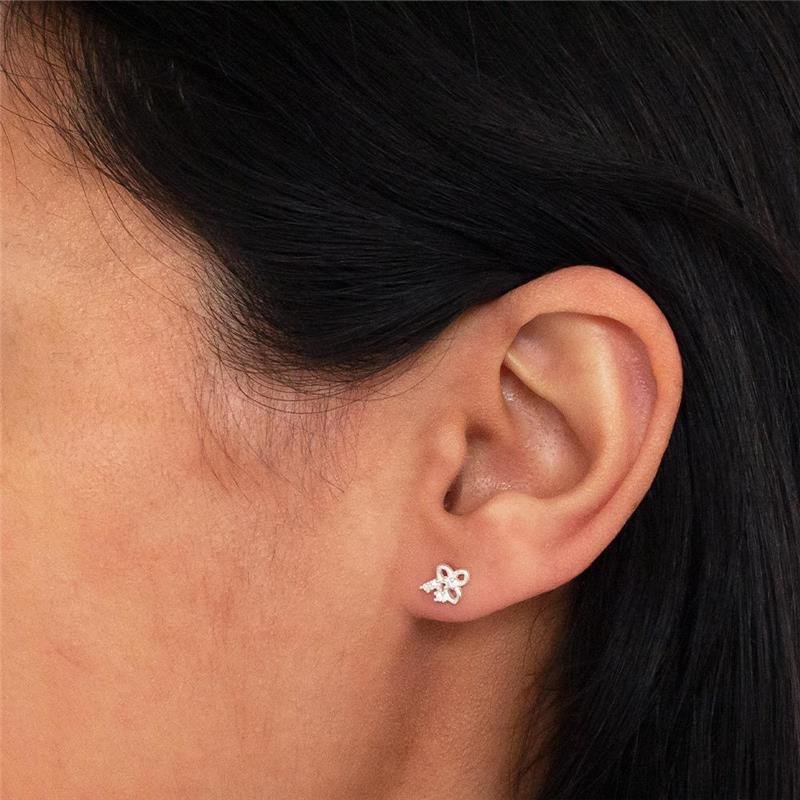 BRINCO PRATA FLOR ZIRCÔNIAS