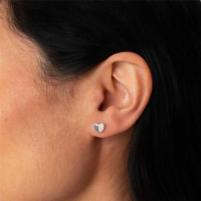 BRINCO EM PRATA 925 CORAÇÃO COM DETALHES - PRATA