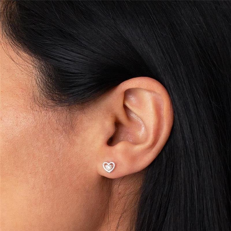 BRINCO CORAÇÃO PRATA ZIRCÔNIAS