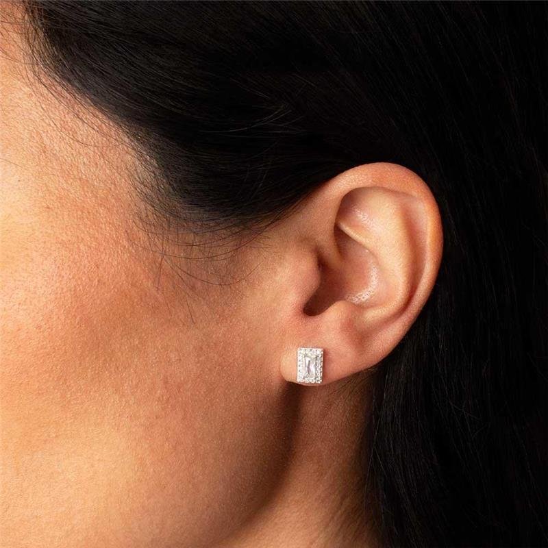 BRINCO PRATA 925 QUADRADO COM ZIRCÔNIA