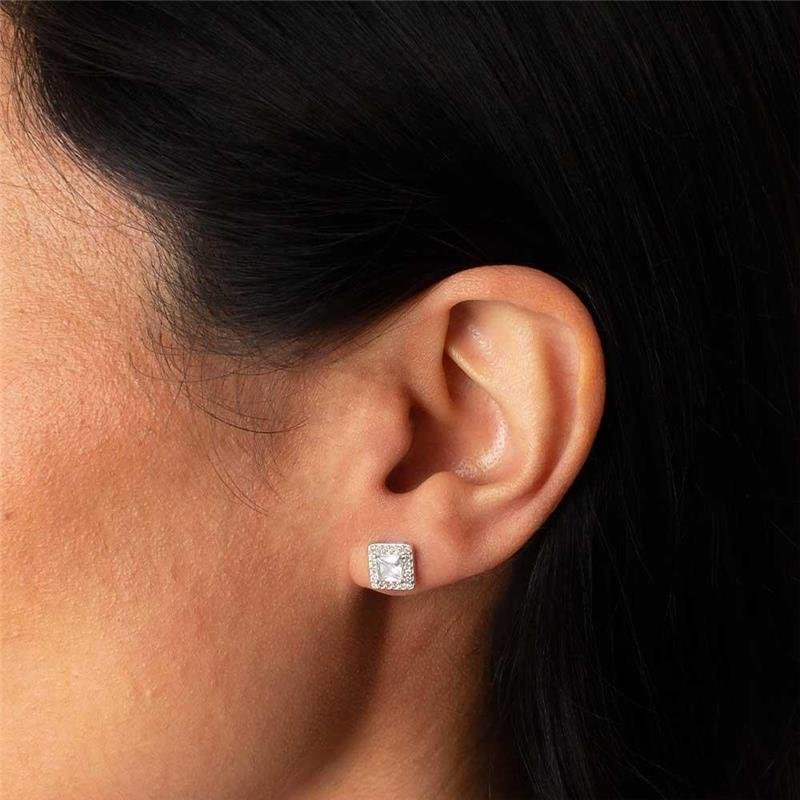 BRINCO PRATA 925 QUADRADO ZIRCÔNIA