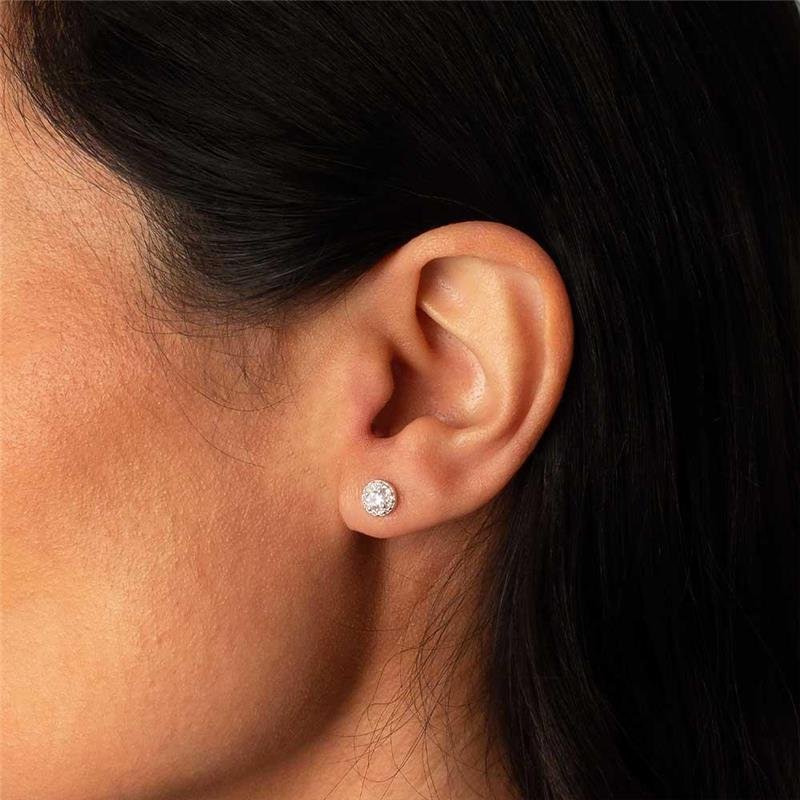 BRINCO PRATA 925 REDONDO COM PONTO DE LUZ E ZIRCÔNIAS