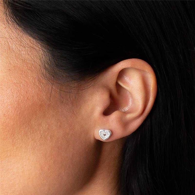 BRINCO PRATA CORAÇÃO ZIRCÔNIA