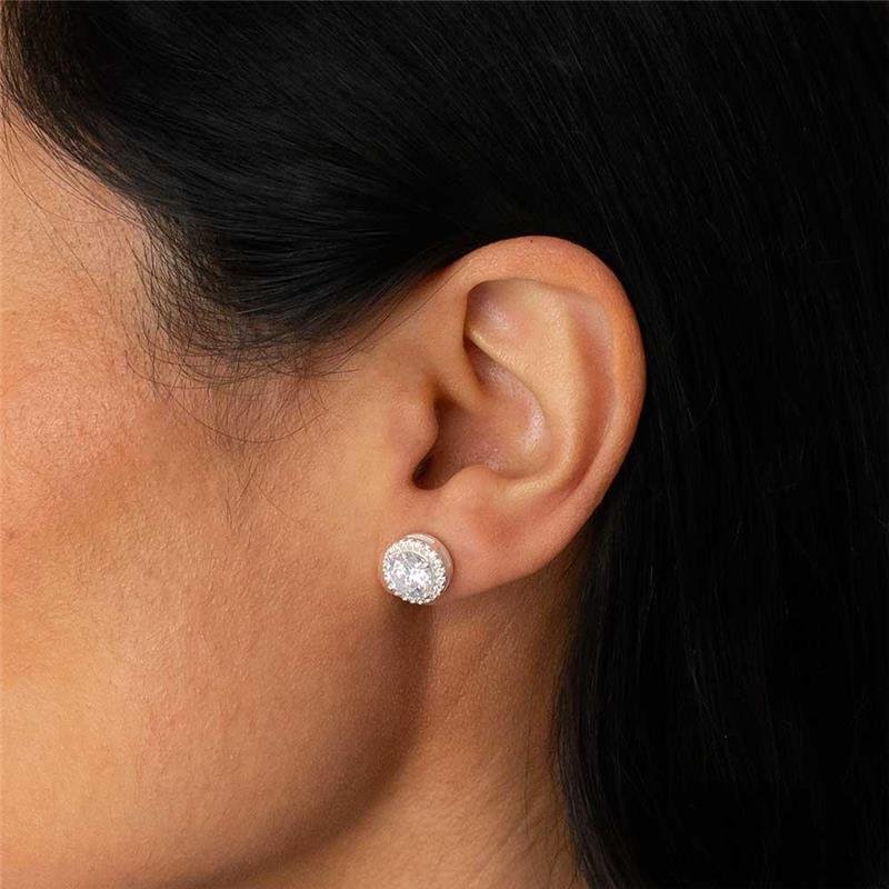 BRINCO PRATA 925 REDONDO COM PONTO DE LUZ E ZIRCÔNIAS