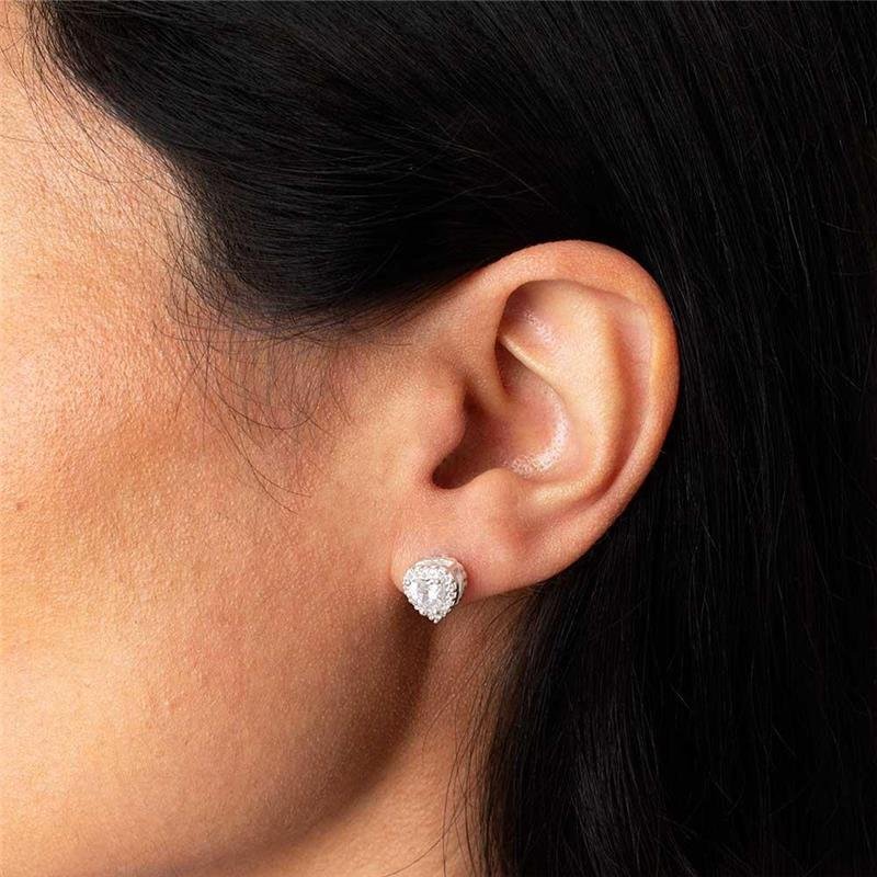 BRINCO PRATA CORAÇÃO ZIRCÔNIA