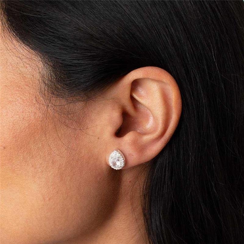 BRINCO PRATA 925 GOTA ZIRCÔNIA