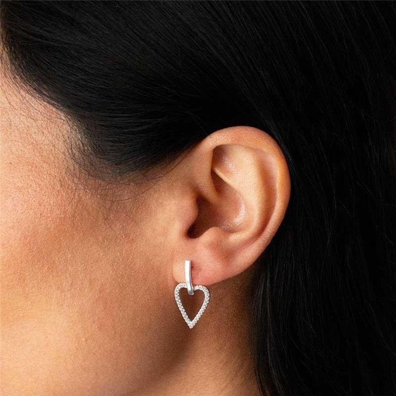 BRINCO PRATA 925 CORAÇÃO COM ZIRCÔNIAS