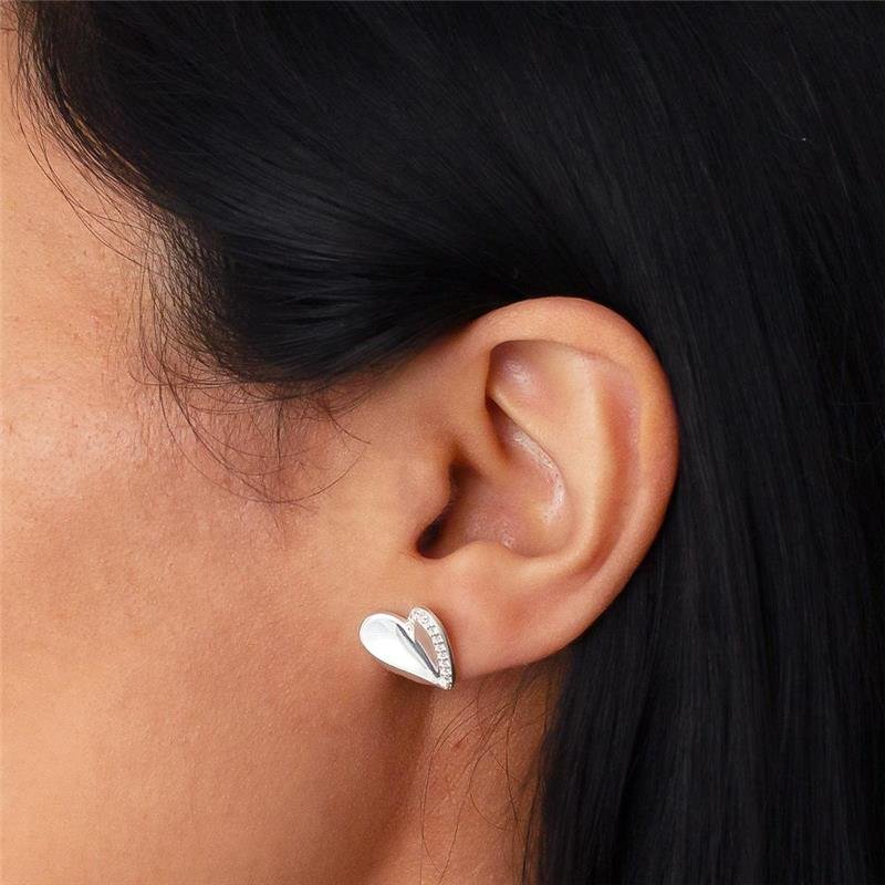 BRINCO PRATA CORAÇÃO ZIRCÔNIAS