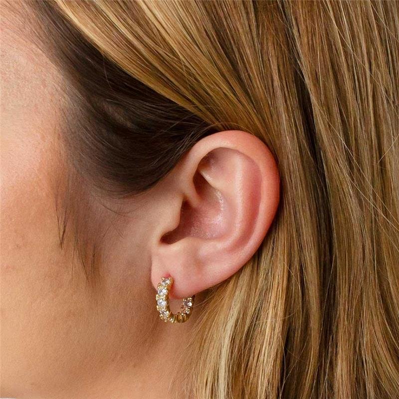 ARGOLA FOLHEADA ZIRCÔNIA - G