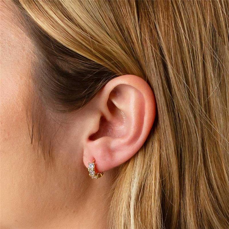 ARGOLA FOLHEADA CRAVEJADA - P