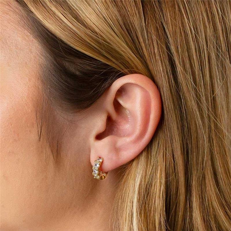 ARGOLA FOLHEADA ZIRCÔNIA - M