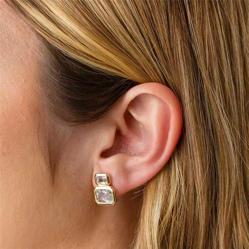 BRINCO FOLHEADO RETANGULARES PONTO DE LUZ