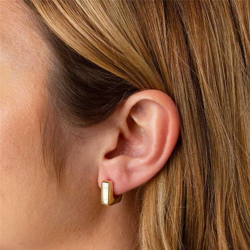 ARGOLA FOLHEADA QUADRADA LISA