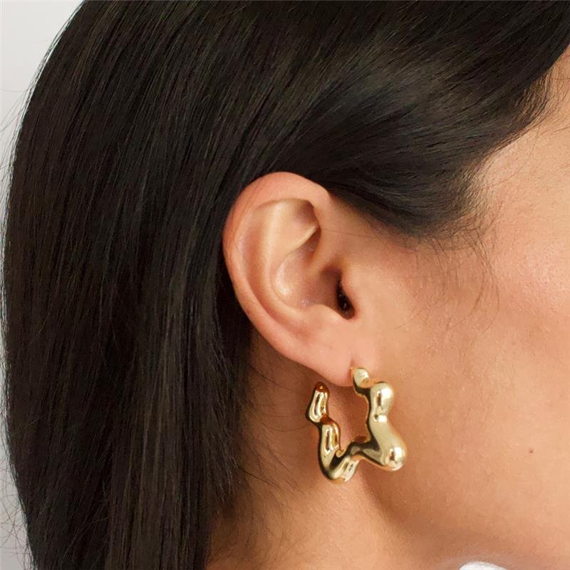 SEMI-ARGOLA FOLHEADA ESTRELA LISA