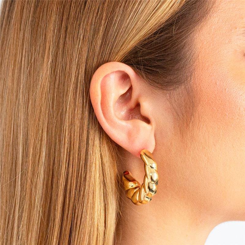 BRINCO FOLHEADO TORCIDO LISA - CRUSH 