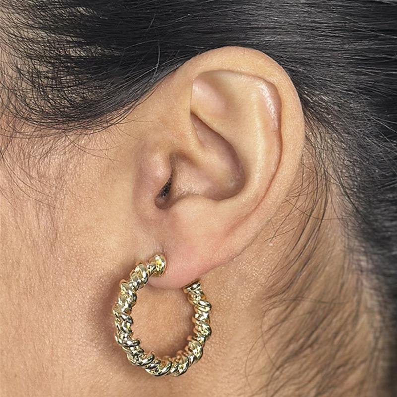 ARGOLA FOLHEADA TORCIDA 