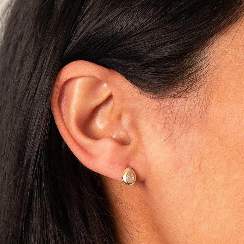 BRINCO FOLHEADO GOTA PONTO DE LUZ