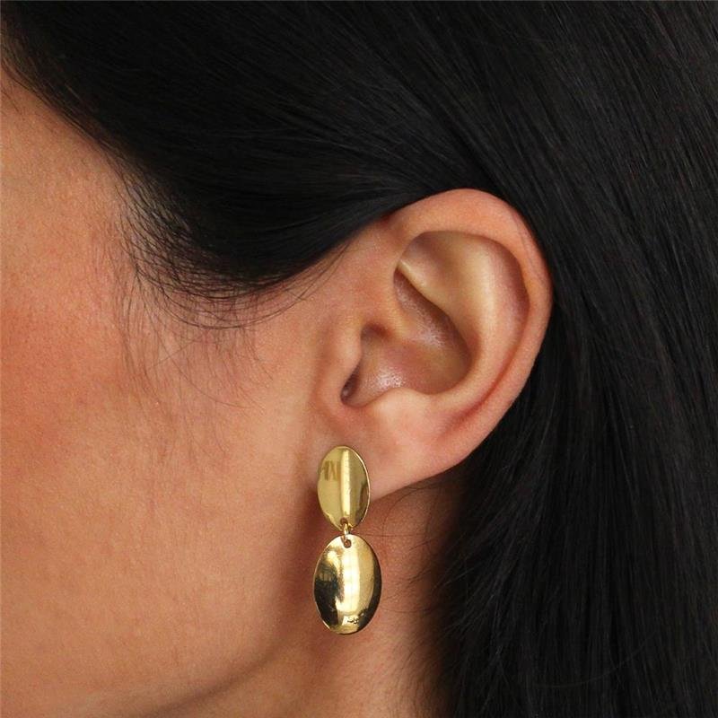 BRINCO FOLHEADO OVAL