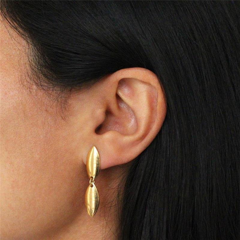 BRINCO FOLHEADO CHAPA DUPLO DELICADO