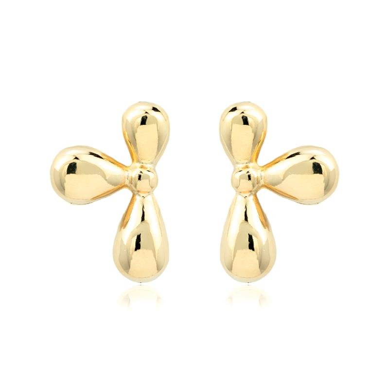 BRINCO FOLHEADO MEIA FLOR - FLORES