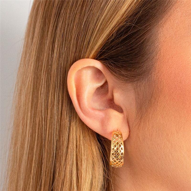 ARGOLA FOLHEADA VAZADA - CRUSH 