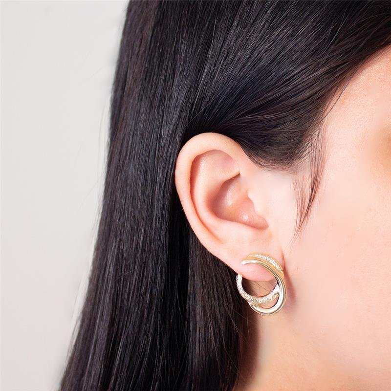 BRINCO FOLHEADO TEXTURIZADO DUPLO