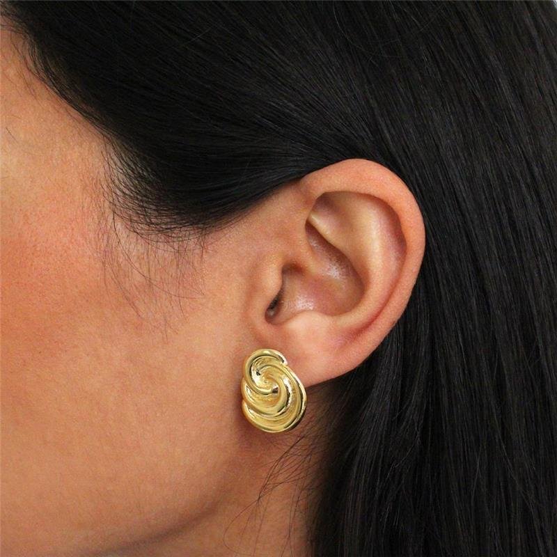 BRINCO FOLHEADO ONDULADO LISO