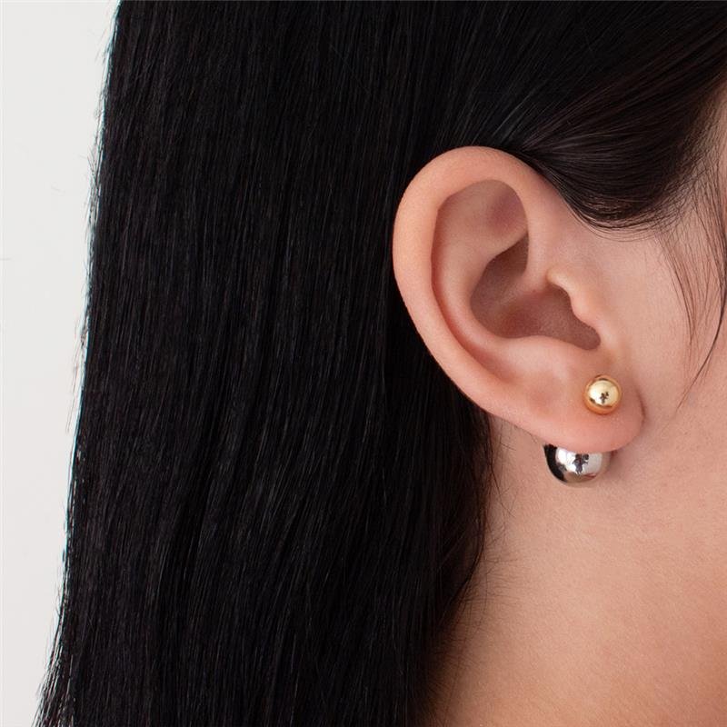 BRINCO FOLHEADO DUO COLOR ESFERA 