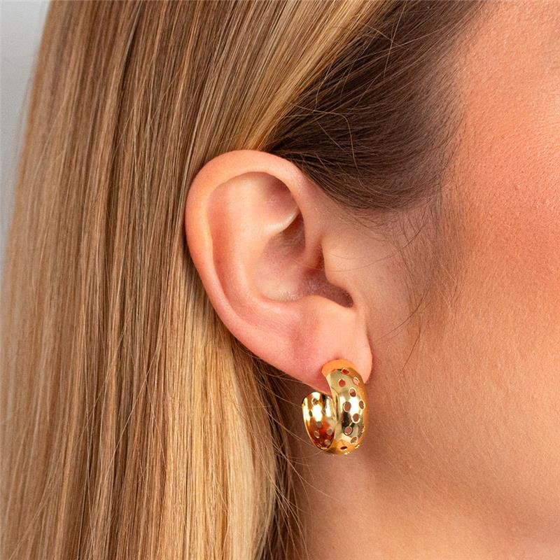 ARGOLA FOLHEADA VAZADA - CRUSH 