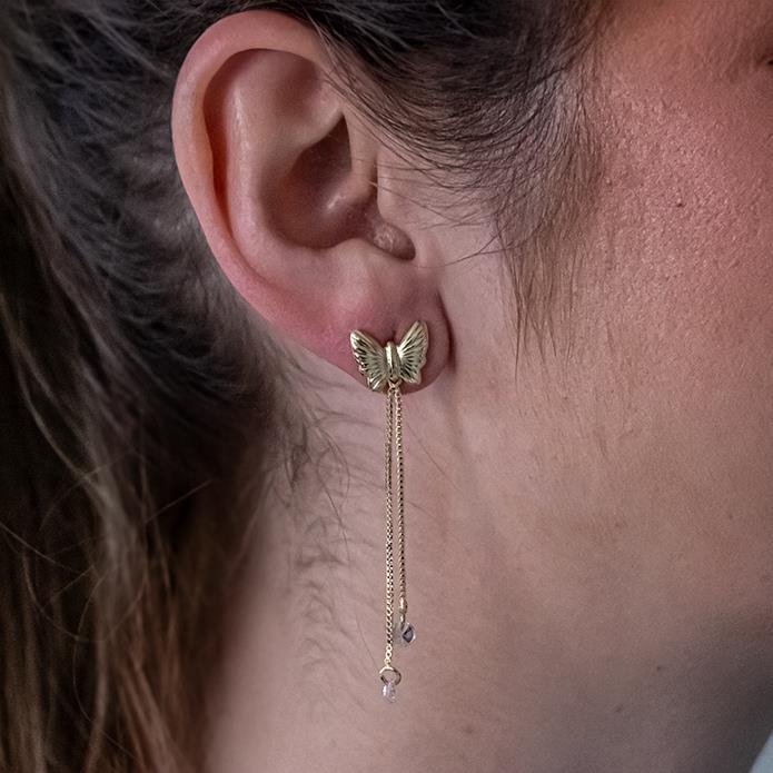 BRINCO FOLHEADO BORBOLETA