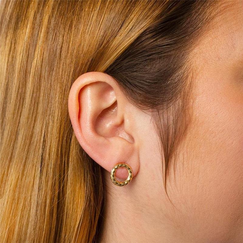 BRINCO FOLHEADO CIRCULO TRABALHADO