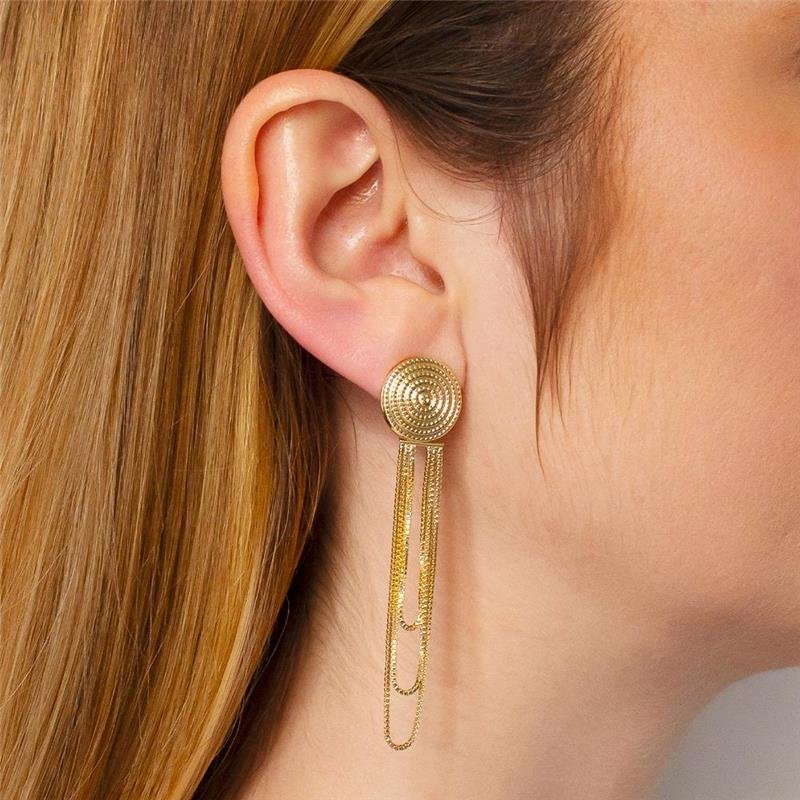 BRINCO FOLHEADO ASPIRAL COM CORRENTE FINA