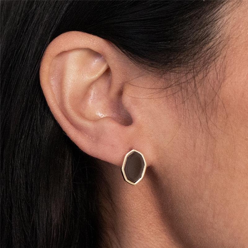 BRINCO FOLHEADO RESINA MARROM - VELVET 