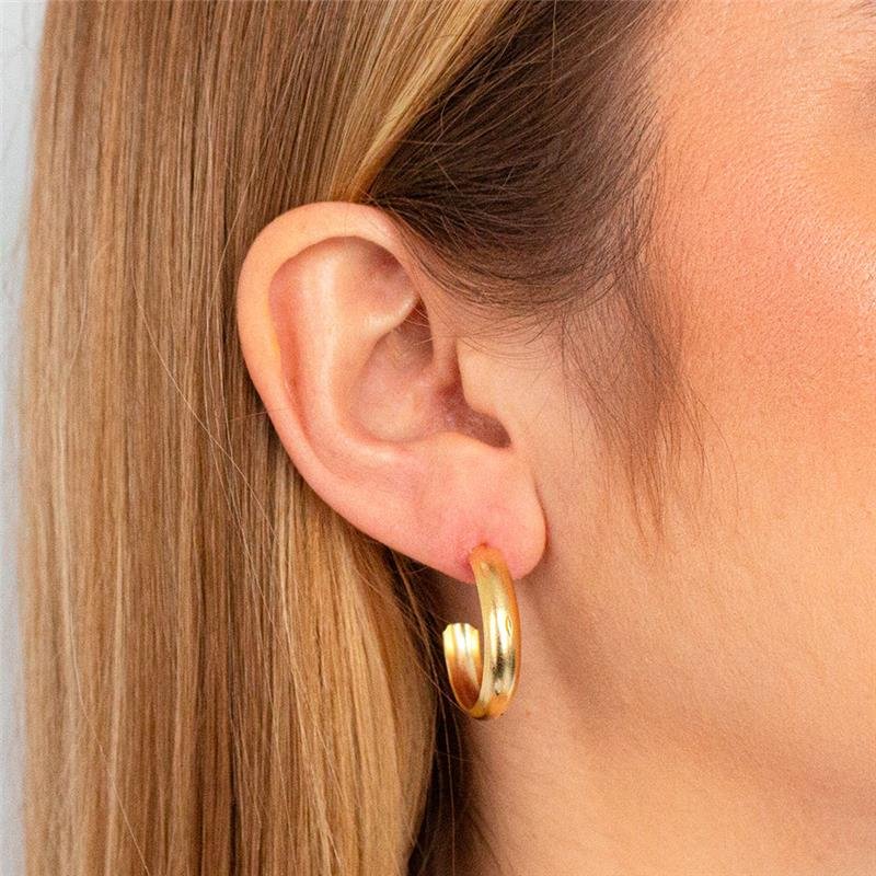 ARGOLA FOLHEADA FOSCA COM DETALHES - CRUSH 