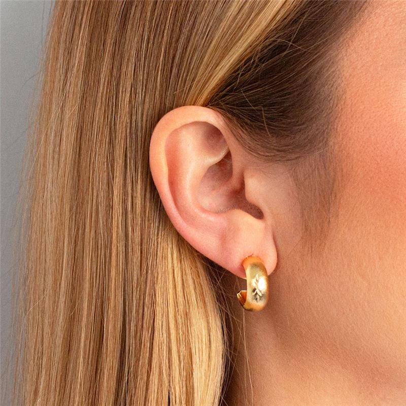 ARGOLA FOLHEADA FOSCA COM DETALHES - CRUSH 