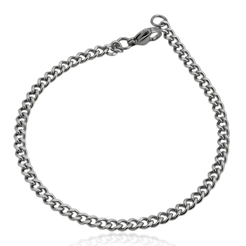 PULSEIRA EM AÇO ELO GRUMET FINA E 20 CM