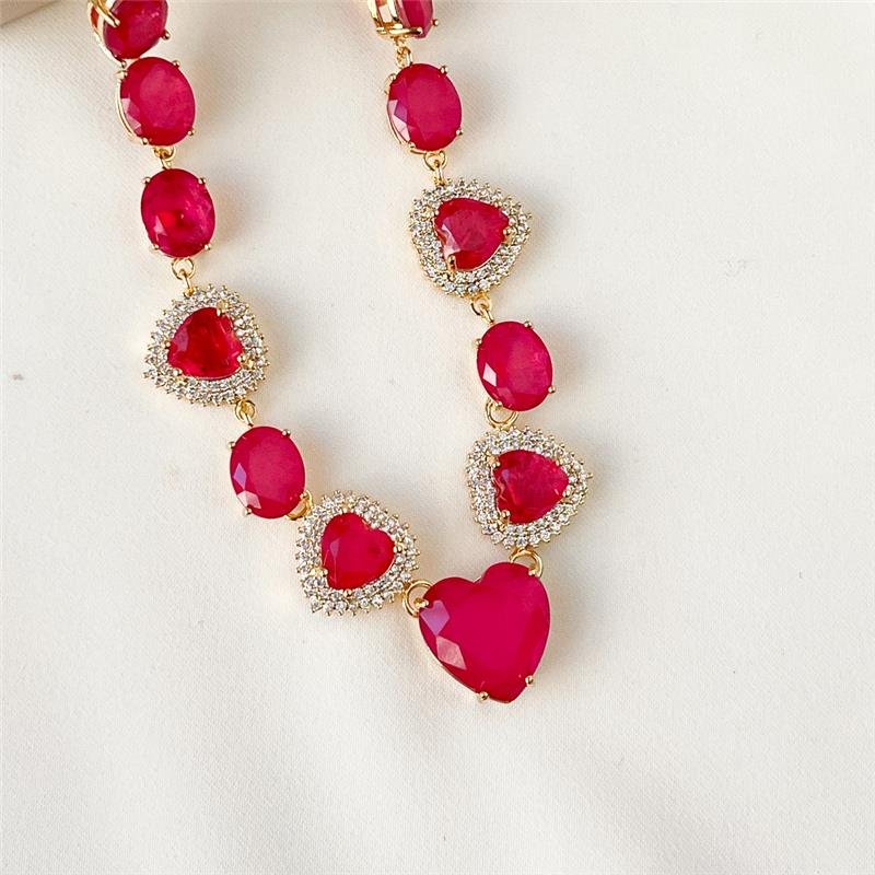 GARGANTILHA FOLHEADO CHOKER PEDRA ZIRCÔNIA