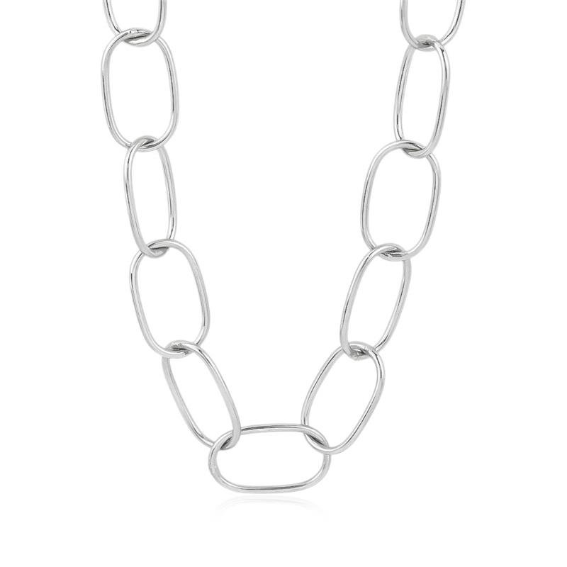 CHOKER FOLHEADA RÓDIO BRANCO CORRENTE E 35 CM