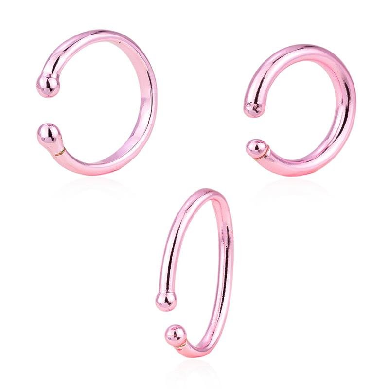 COMBO DE 3 PIERCING DIVERSOS FOLHEADO