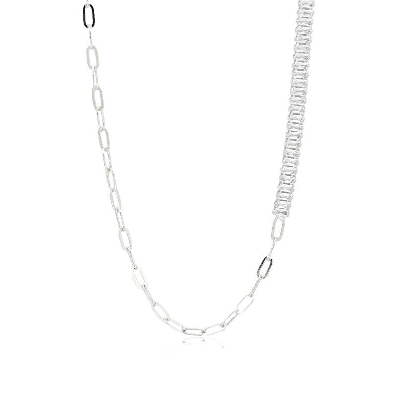 GARGANTILHA CHOKER FOLHEADA RÓDIO BRANCO RIVIERA