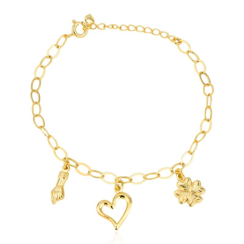 PULSEIRA FOLHEADA PINGENTES 